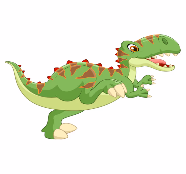 Vinyl teppe dyr vennlig dinosaurfigur - Tenstickers
