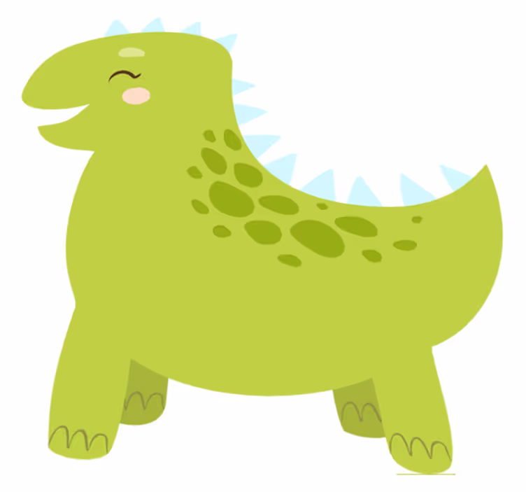 Vinyl teppe dyr glad dinosaur figur - Tenstickers