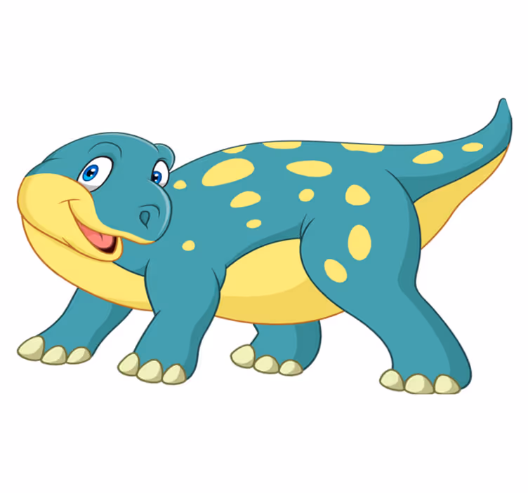Vinyl teppe dyr gledelig animert dinosaur - Tenstickers
