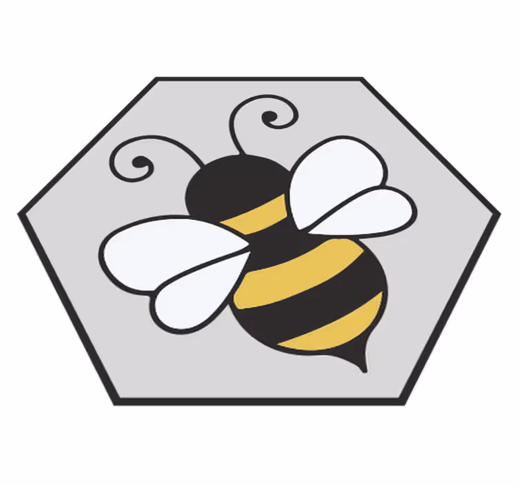 Vinyl teppe dyr med bie sekskant design - Tenstickers