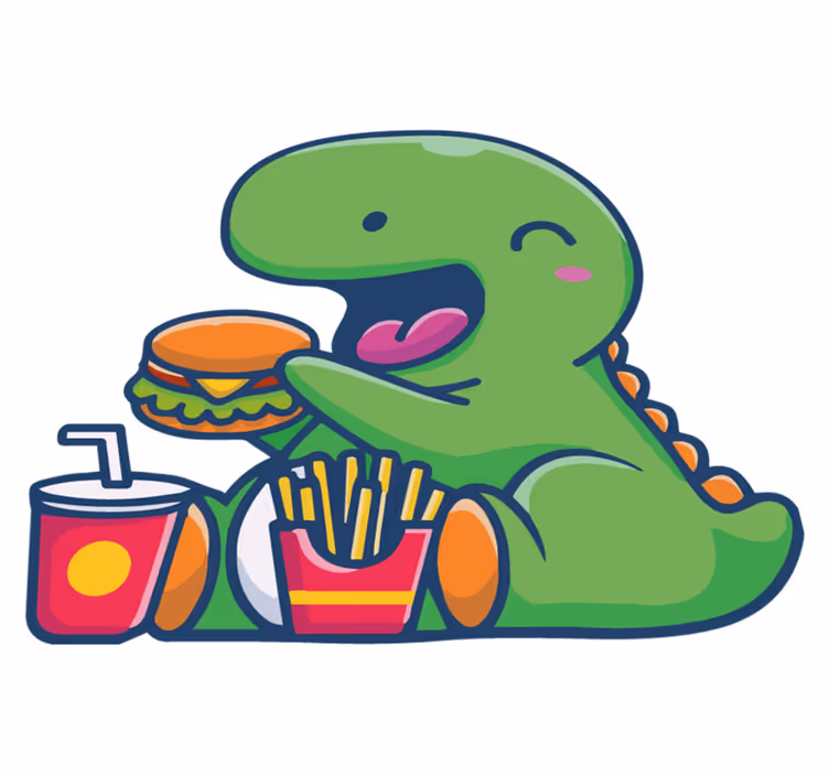 Vinyl teppe dyr glad grønn dinosaur - Tenstickers