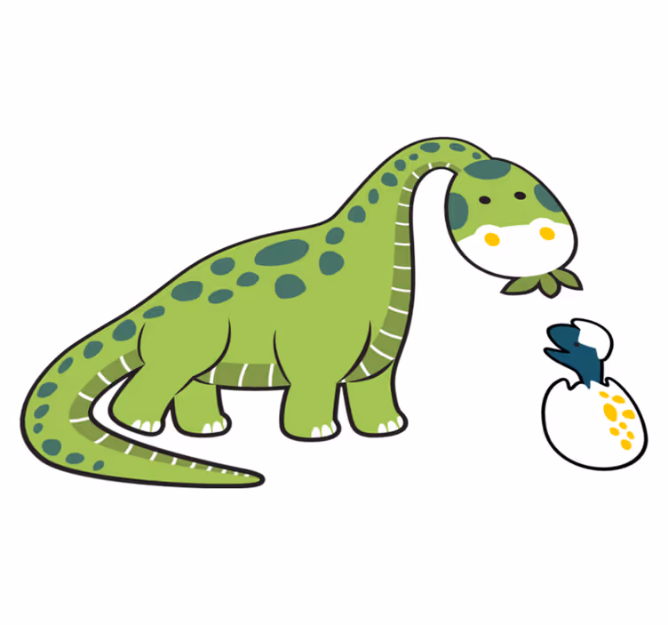 Vinyl teppe dyr søt dinosaurklukk - Tenstickers