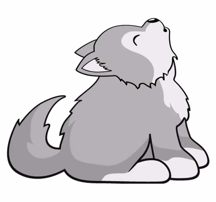 Vinyl teppe dyr ulende hundeillustrasjon - Tenstickers