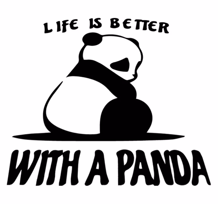 Vinyl teppe dyr panda illustrasjon sitat - Tenstickers