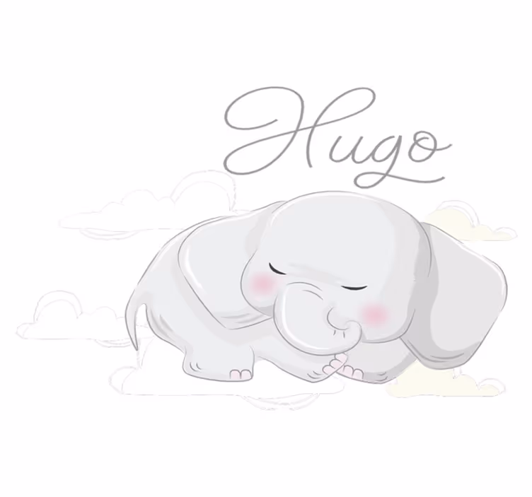 Vinyl teppe dyr elefant som sover på skyer - Tenstickers