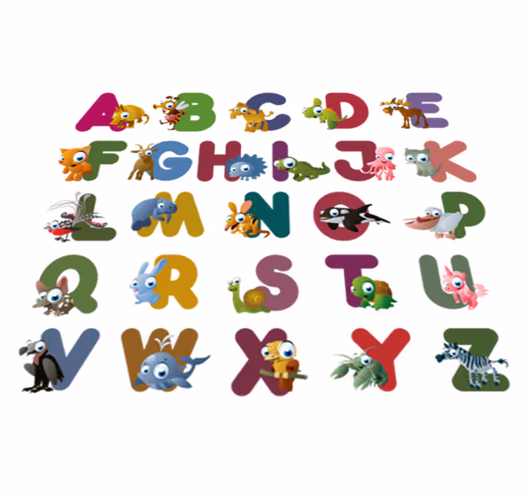 Vinyl teppe dyr dyrealfabet - Tenstickers