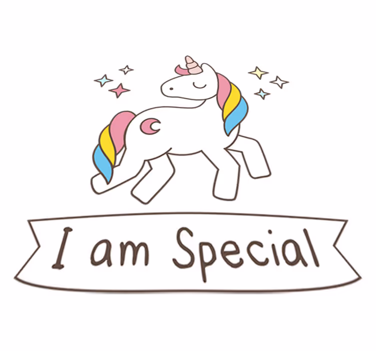 Unicorn med spesiell frase vinyl teppe dyr - Tenstickers
