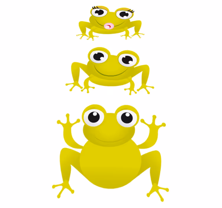 Vinyl teppe dyr babyfrosker - Tenstickers