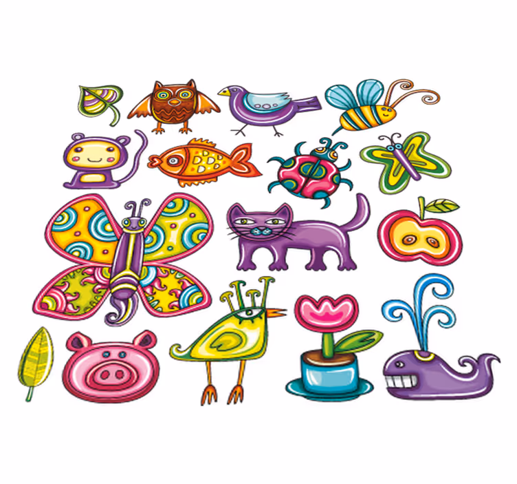 Fargerik stil vinyl teppe dyr - Tenstickers