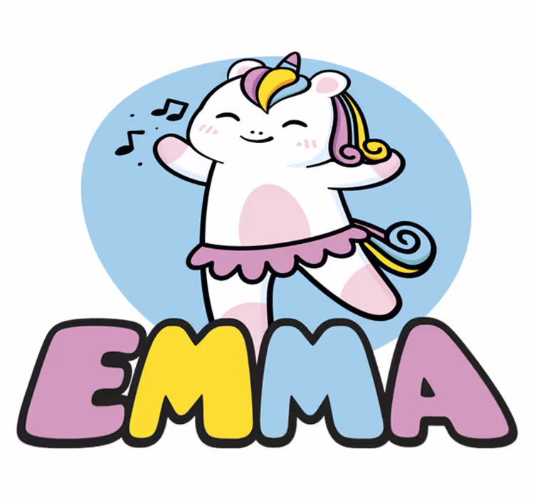 Vinyl teppe dyr ballerina enhjørning - Tenstickers