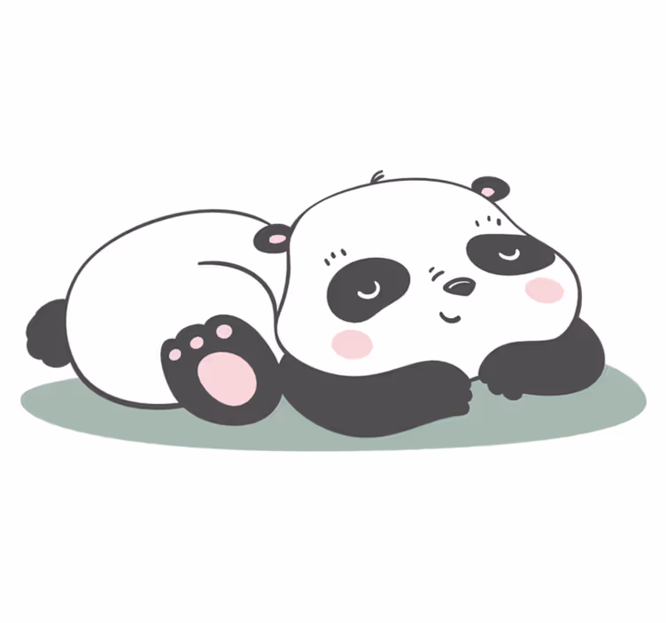 Vinyl teppe dyr pandaillustrasjon - Tenstickers