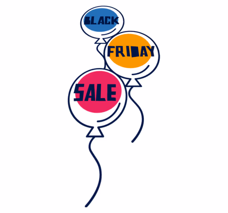 Black friday vinylteppe fargerike luftballonger - Tenstickers