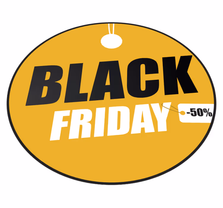 Black friday vinylteppe med personlig sirkel - Tenstickers