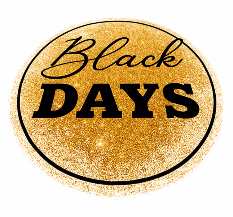 Hvit og gyllen black friday vinylteppe - Tenstickers