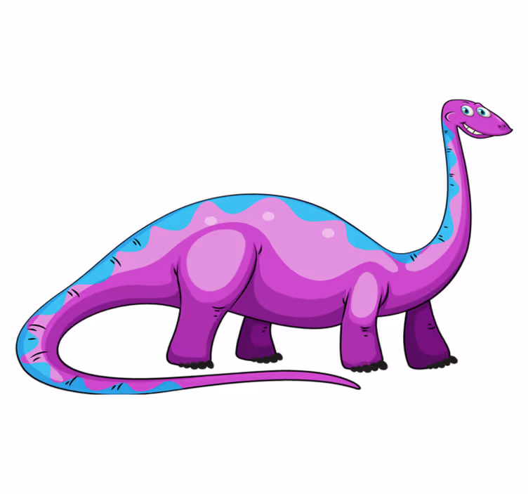 Vinyl teppe dyr lekende lilla dinosaur - Tenstickers