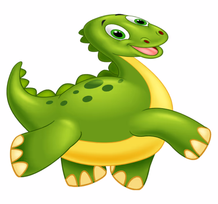 Vinyl teppe dyr søt grønn dinosaur - Tenstickers