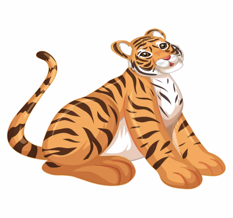 Vinyl teppe dyr leken tigerunge - Tenstickers