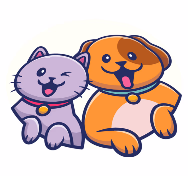 Vinyl teppe dyr lekne katt hund - Tenstickers