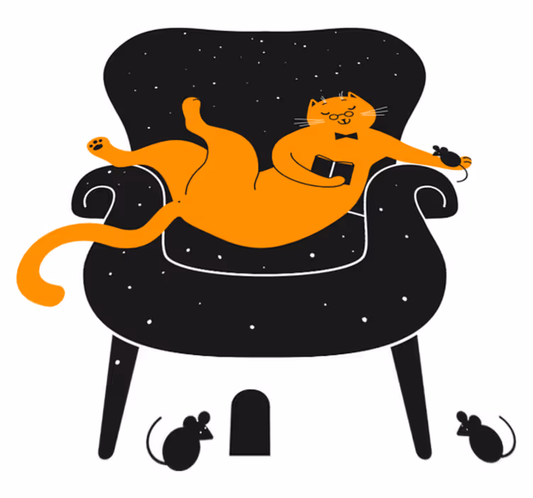Katt og mus vinyl teppe dyr - Tenstickers
