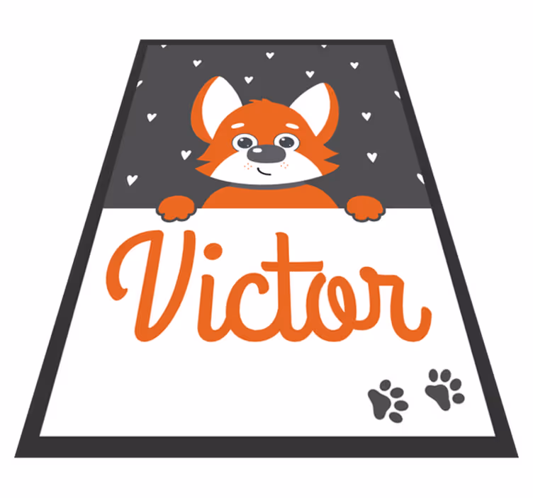 Vinyl teppe dyr med navn på hundebarn plakat - Tenstickers