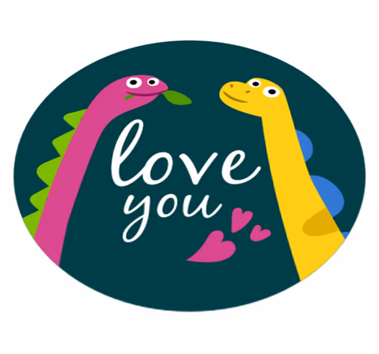 Vinyl teppe dyr elsker deg dinosaur - Tenstickers