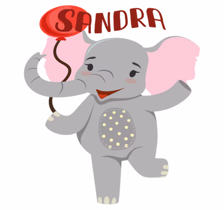 Vinyl teppe dyr elefant og ballong - Tenstickers