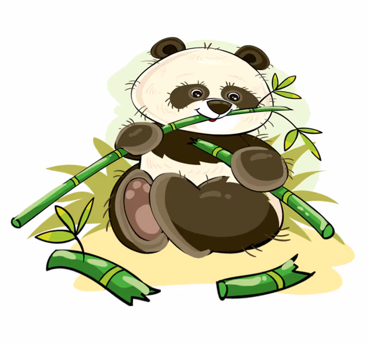 Vinyl teppe dyr søtt pandaemblem - Tenstickers
