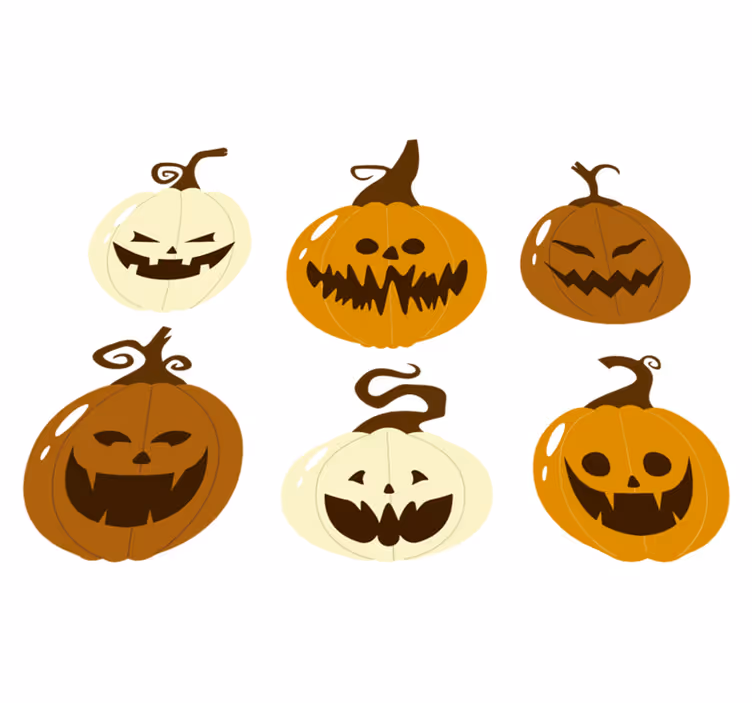 Halloween vinyl teppe med skumle ansikter - Tenstickers