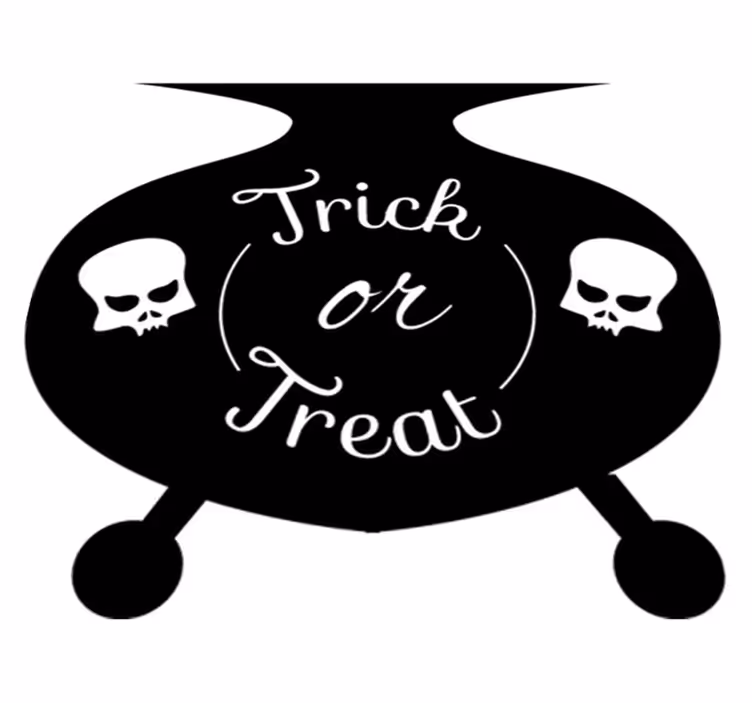 Halloween vinyl teppe godteri eller ugagn kjele - Tenstickers