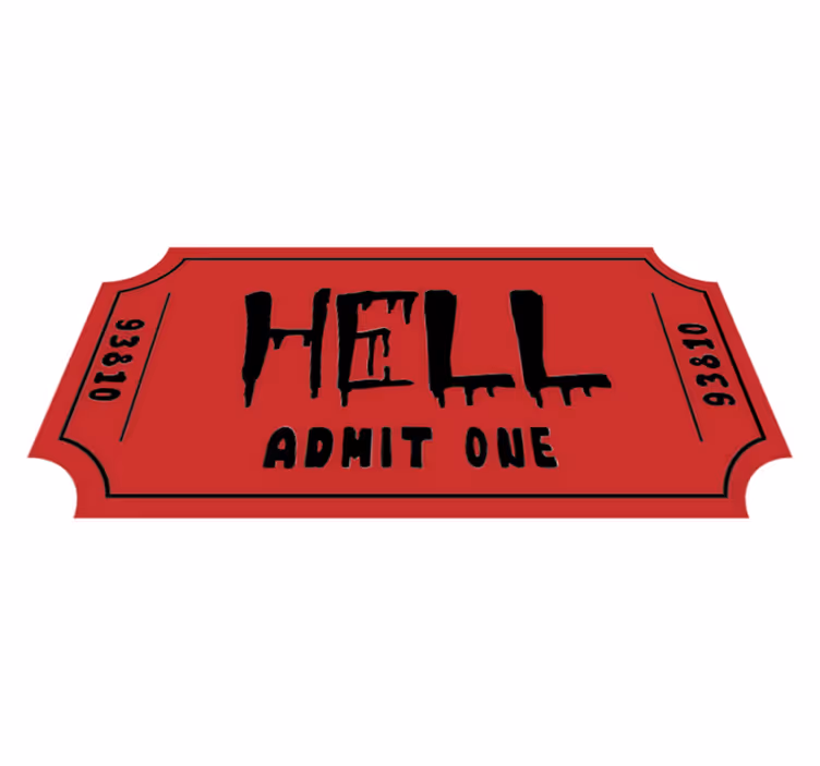 Halloween vinyl teppe billett til helvete - Tenstickers