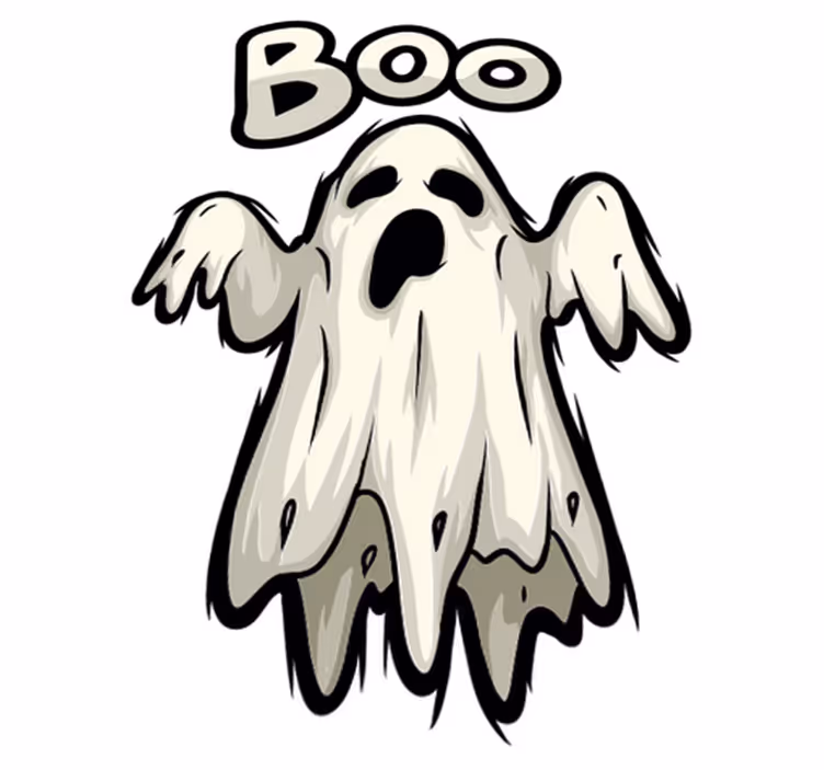Halloween vinyl teppe med boo spøkelsesfigur - Tenstickers