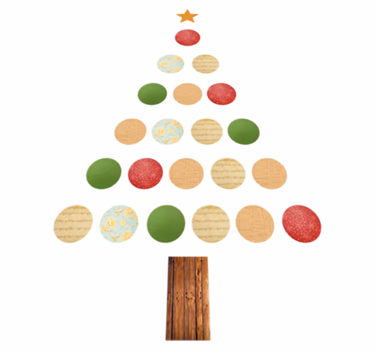 Fargerikt tre jul vinyl teppe - Tenstickers