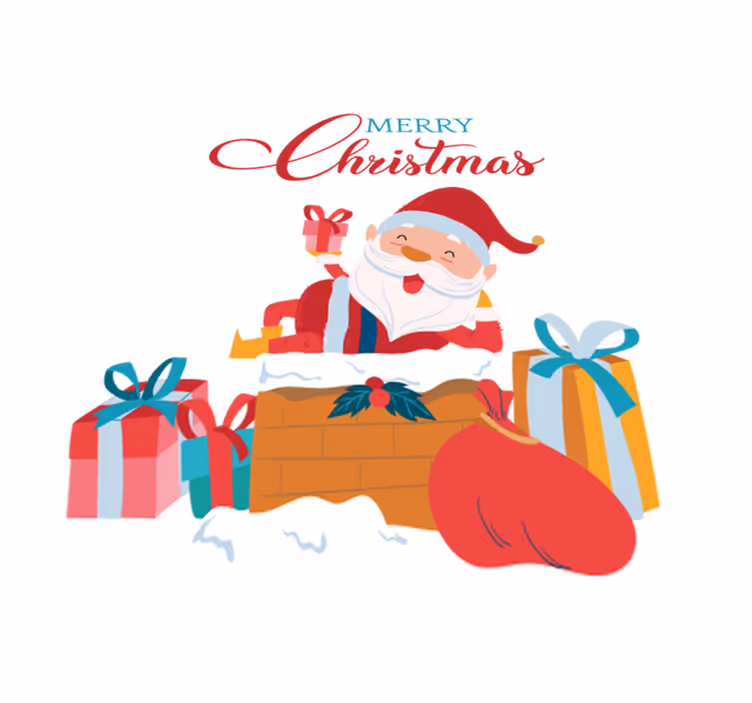 Jul vinyl teppe vi har en gledelig jul med nissen - Tenstickers