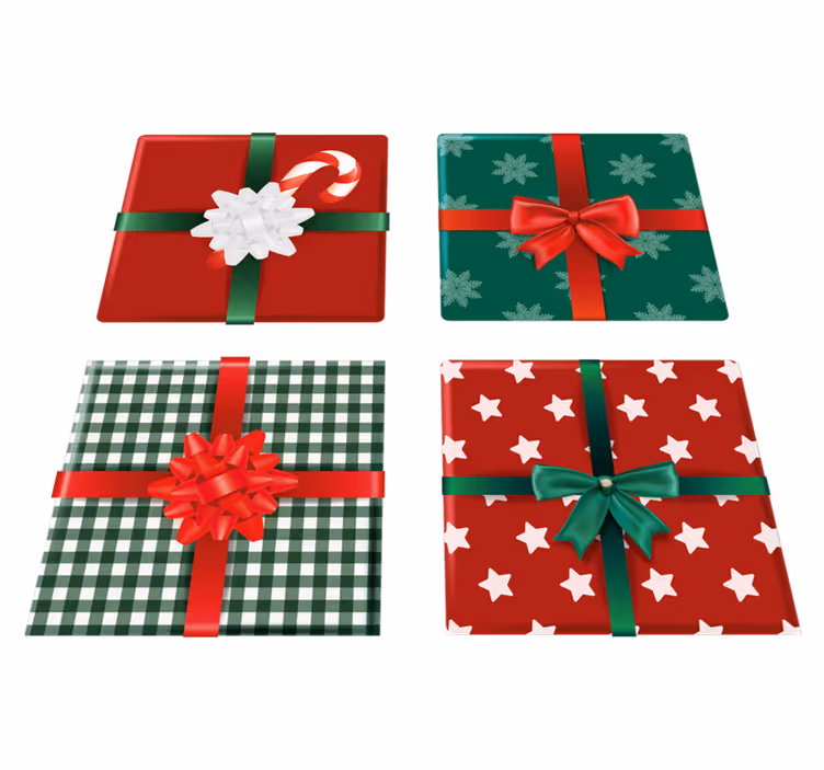 Jul vinyl teppe gaveesker pakke fliser - Tenstickers