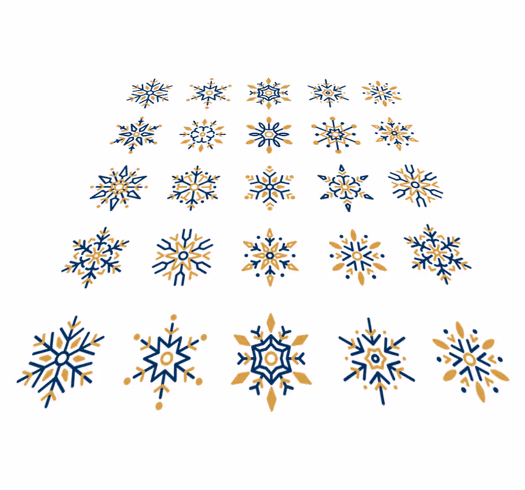 Jul vinyl teppe 25 unike snøfnugg - Tenstickers
