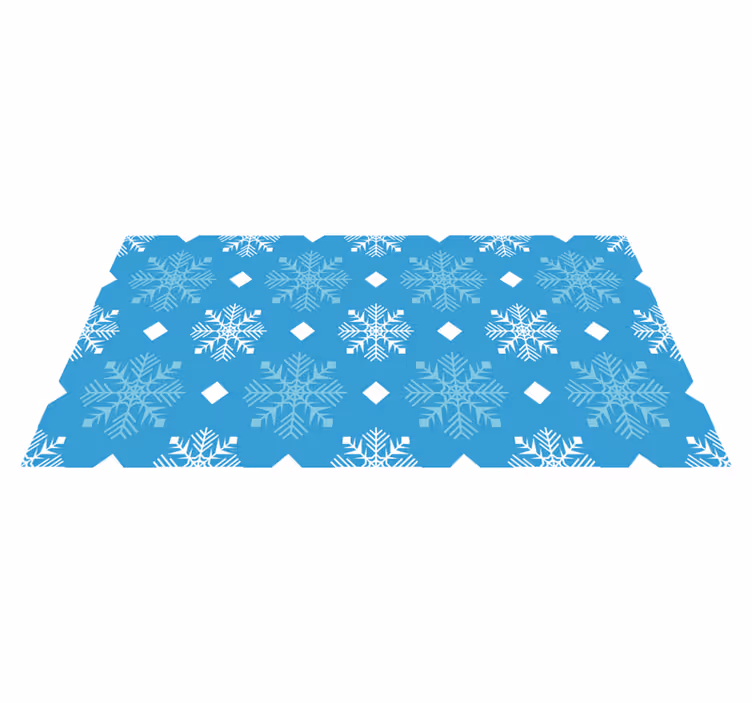 Jul vinyl teppe snøfnugg blåtoner - Tenstickers