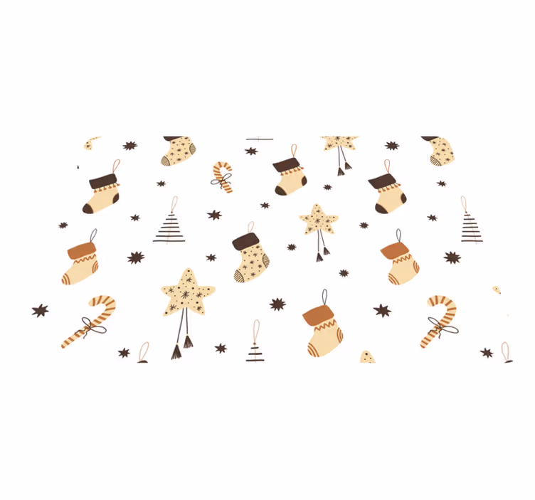 Jul vinyl teppe med glitrende julegave mønster - Tenstickers