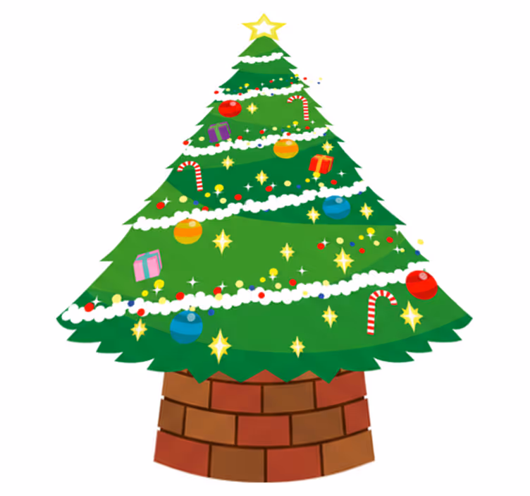 Jul vinyl teppe med juletre motiv - Tenstickers