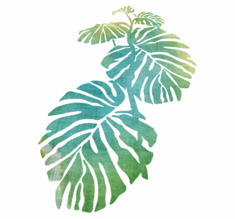 Vinyl teppe blomster og planter aquarella adams rib - Tenstickers