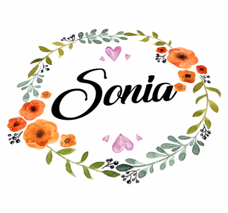 Vinyl teppe blomster og planter tilpassbar blomsterkrans - Tenstickers