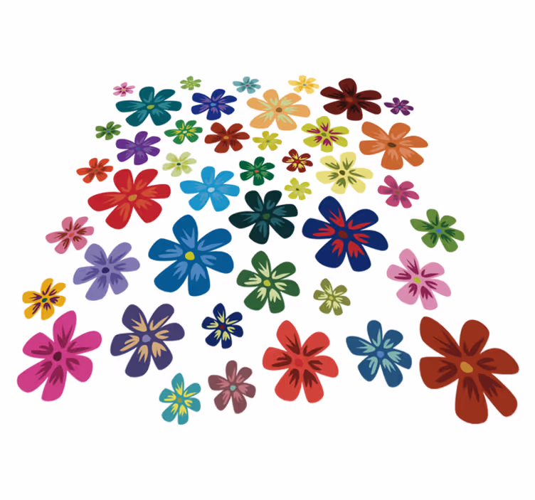 Vinyl teppe blomster og planter fargerike blomster - Tenstickers