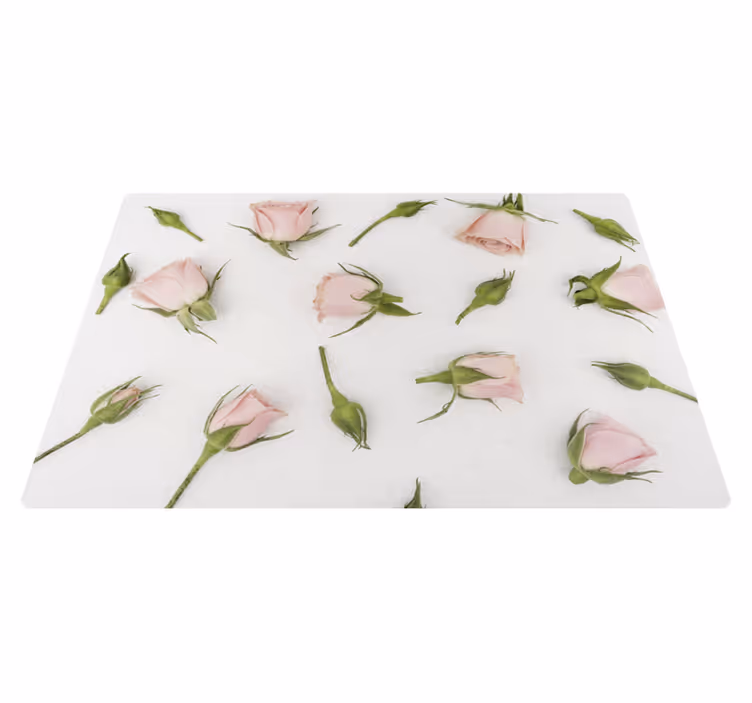 Romantisk vårblomst vinyl teppe blomster og planter - Tenstickers
