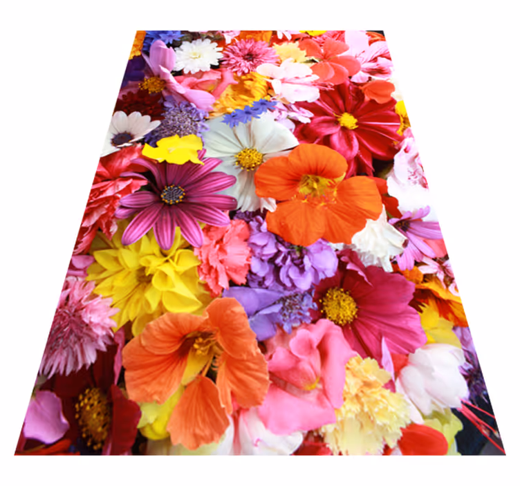 Mange fargerike blomster vinyl teppe blomster og planter - Tenstickers