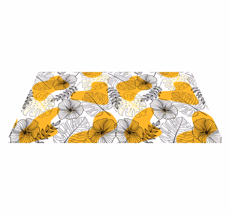 Vinyl teppe blomster og planter med blomstermotiv - Tenstickers