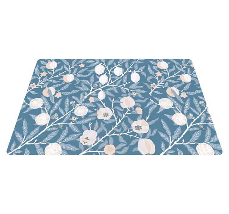 Stilig vintage mønster vinyl teppe blomster og planter - Tenstickers