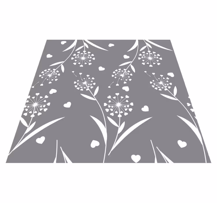 Hvite løvetann vinyl teppe blomster og planter - Tenstickers