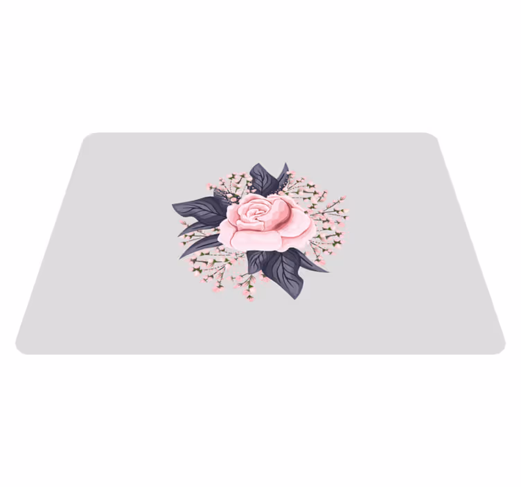Vinyl teppe blomster og planter fantastisk design i rosa - Tenstickers