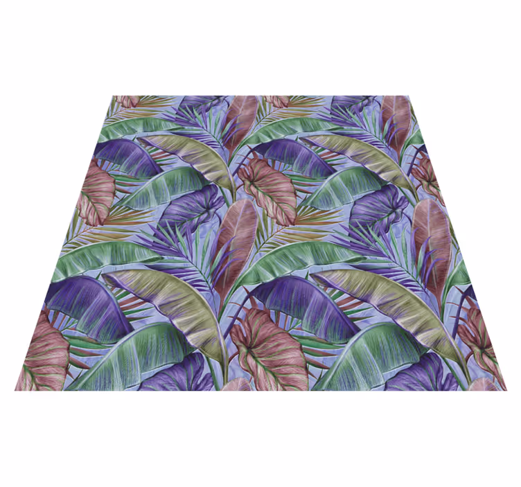 Lilla blad design vinyl teppe blomster og planter - Tenstickers