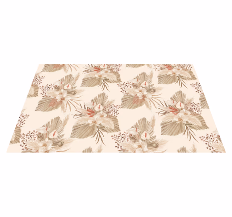 Beige tørkede blomster vinyl teppe blomster og planter - Tenstickers