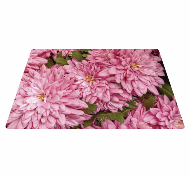 Vinyl teppe blomster og planter rosa blomster vår - Tenstickers